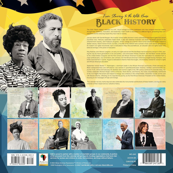 Black History 2025 Wall Calendar